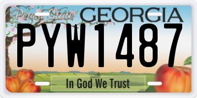 GA license plate PYW1487