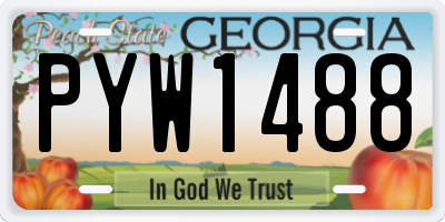 GA license plate PYW1488