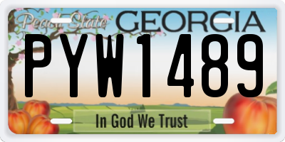 GA license plate PYW1489