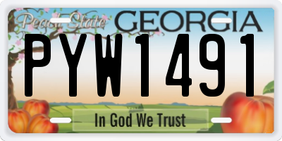 GA license plate PYW1491