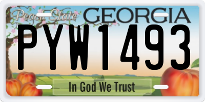 GA license plate PYW1493
