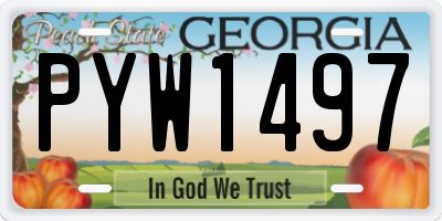 GA license plate PYW1497