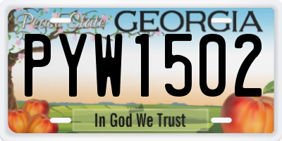 GA license plate PYW1502
