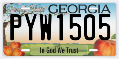 GA license plate PYW1505