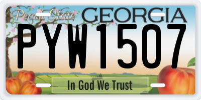 GA license plate PYW1507