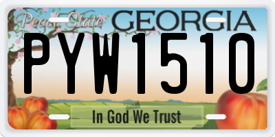 GA license plate PYW1510