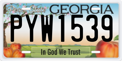 GA license plate PYW1539