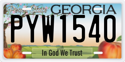 GA license plate PYW1540