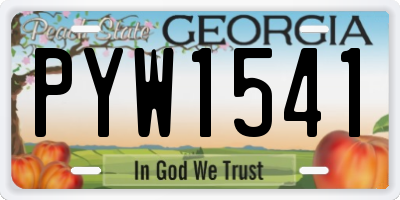 GA license plate PYW1541