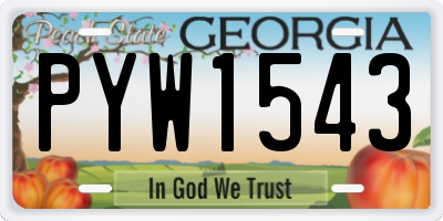 GA license plate PYW1543