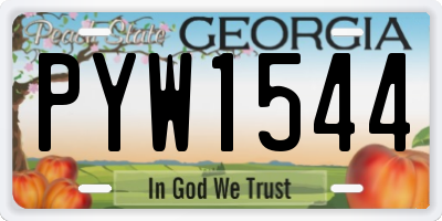 GA license plate PYW1544