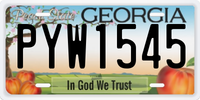 GA license plate PYW1545