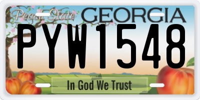 GA license plate PYW1548