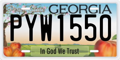 GA license plate PYW1550