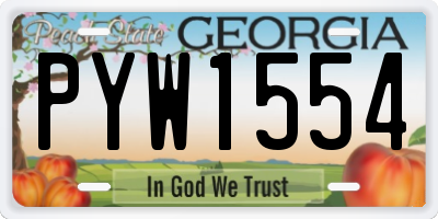 GA license plate PYW1554