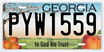 GA license plate PYW1559