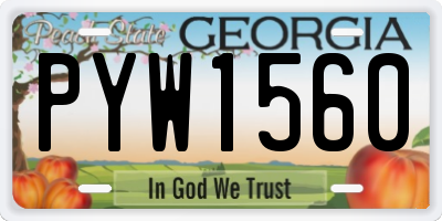 GA license plate PYW1560