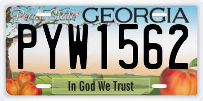 GA license plate PYW1562