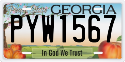 GA license plate PYW1567