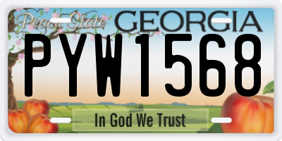 GA license plate PYW1568