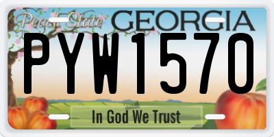 GA license plate PYW1570