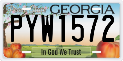 GA license plate PYW1572