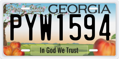 GA license plate PYW1594