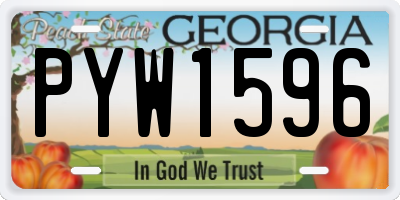 GA license plate PYW1596