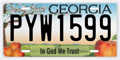 GA license plate PYW1599