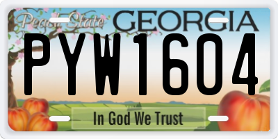 GA license plate PYW1604