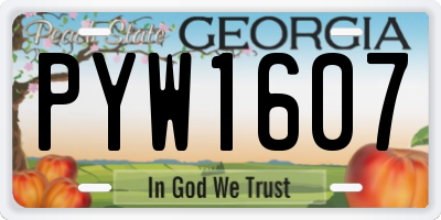 GA license plate PYW1607