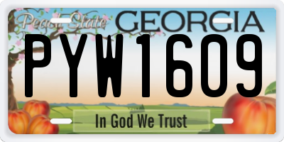 GA license plate PYW1609