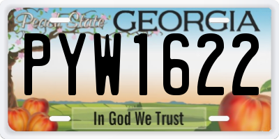 GA license plate PYW1622
