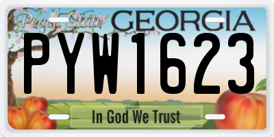 GA license plate PYW1623