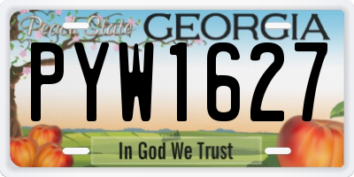 GA license plate PYW1627