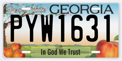 GA license plate PYW1631
