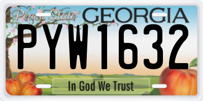 GA license plate PYW1632