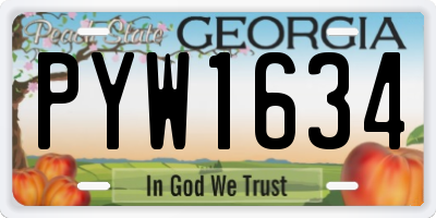 GA license plate PYW1634