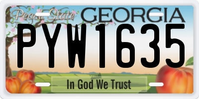 GA license plate PYW1635