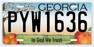 GA license plate PYW1636