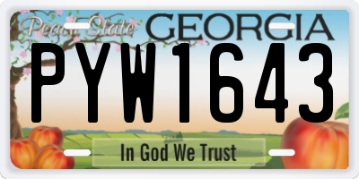 GA license plate PYW1643