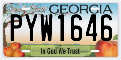 GA license plate PYW1646
