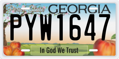 GA license plate PYW1647