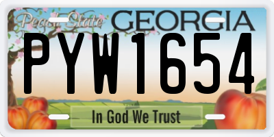 GA license plate PYW1654