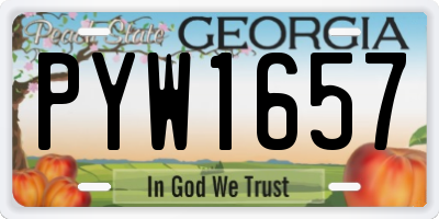 GA license plate PYW1657