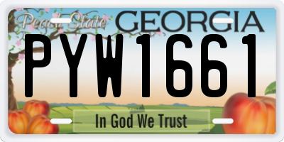 GA license plate PYW1661