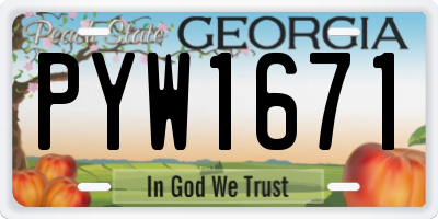 GA license plate PYW1671