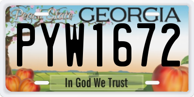 GA license plate PYW1672