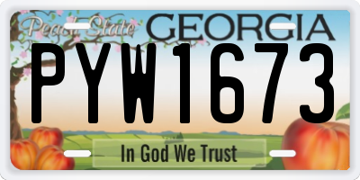GA license plate PYW1673