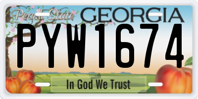 GA license plate PYW1674